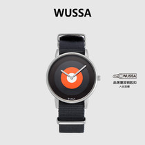 WUSSA舞时新款石英表潮流简约情侣表40mm编织带城市主题创意手表
