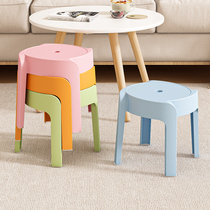 家用凳子加厚塑料矮凳浴室大人坐结实小凳子可叠放圆凳客厅小板凳