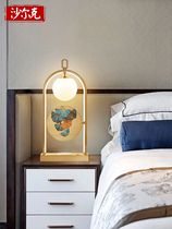 新中式全铜台灯创意无线充电温馨卧室床头灯现代简约客厅装饰灯具