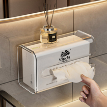 吸盘洗脸巾收纳盒家用卫生间洗手台壁挂式纸巾盒免打孔厕所抽纸盒