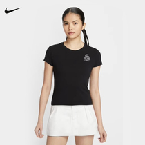 Nike耐克短袖女夏季新款背标草莓印花修身休闲运动T恤HQ1196-010