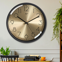 TQJ北欧金属静音挂钟客厅卧室家用时尚时钟挂墙简约电波石英钟表