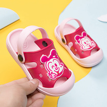 巴布豆儿童凉拖鞋1-5岁宝宝男童女童室外穿洞洞鞋沙滩包头防撞软