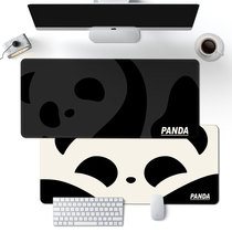 可爱熊猫鼠标垫女生超大号办公桌垫笔记本电脑键盘垫卡通防滑软垫