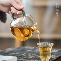 茶具日式网红玻璃公道杯大号带手把高档功道茶杯网红茶海分茶器