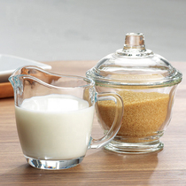 外贸出口英式玻璃奶缸咖啡配套器具奶罐加奶杯奶壶奶盅小奶杯logo