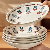 日式陶瓷盘子菜盘家用碗盘套装餐具高级感轻奢菜碟子鱼盘餐盘深盘