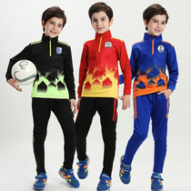 儿童足球训练服长袖秋冬季加绒小学生男童足球服套装定制出场服