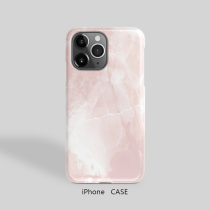 15粉色大理石纹12Promax手机壳亮面色X女款硬壳苹果14Pro13pro