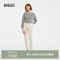 AIGLE艾高2024年春夏新款女士WR防泼水户外运动休闲时尚直筒长裤