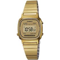 卡西欧CASIO日韩腕表海外购 LA670WGA-9时尚百搭女士专柜金色手表