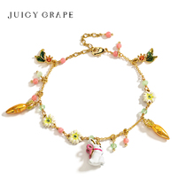 Juicy Grape可爱小兔子胡萝卜手链女生肖兔珐琅动物手饰生日礼物