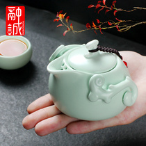 陶瓷茶壶 家用功夫茶具单个泡茶壶 创意旅行茶水手抓壶冲茶器套装