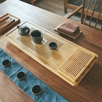 茶盘家用竹制简约日式茶台抽屉式储水托盘排水茶海干泡台茶具套装
