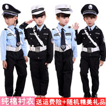 儿童舞蹈服男女童小警察制服秋冬长袖幼儿园小交警表演服警官服装