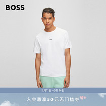 【男女同款】HUGO BOSS夏季新款印花弹力棉休闲纯色情侣短袖T恤