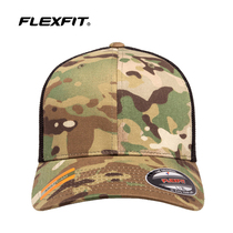 FLEXFIT 全封闭网帽棒球帽 美国正品MC迷彩帽男大头围鸭舌帽战术