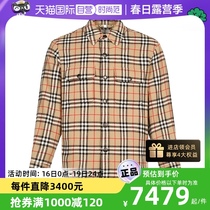 【自营】中古全新未使用博柏利男款绵羊毛衬衫式棉服外套80438391
