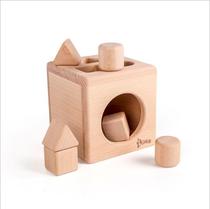 原木儿童形状配对积木盒几何认知安环保早教益智  宝宝礼物玩具