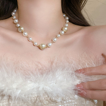 不规则珍珠镂空项链轻奢小众锁骨链串珠法式高级女款龙年百搭配饰