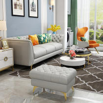 轻奢美式真皮沙发组合头层牛皮三人位极简沙发客厅小户型转角沙发