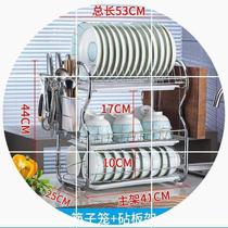 三层厨房置物架两层沥水碗碟架放碗筷沥水架碗架收纳架子碗盘用.