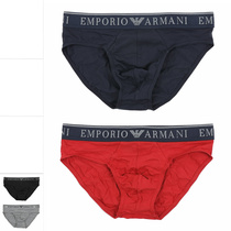 Armani/阿玛尼EA 男士时尚鹰标2件装三角裤内裤 111733 4RF20