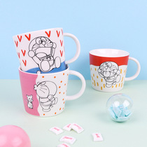 哆啦A梦正版授权水杯 叮当猫卡通陶瓷马克杯可爱少女学生礼品杯子