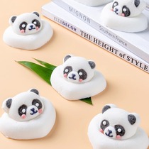 熊猫型棉花糖可爱PP熊猫花花商用3D网红咖啡伴侣牛奶冰粉糖果零食