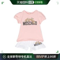 香港直邮Moschino 莫斯奇诺 婴儿 短袖T恤短裤套装童装 MDG01OLBA