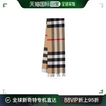 【99新未使用】香港直邮Burberry 格纹羊绒围巾 80568511