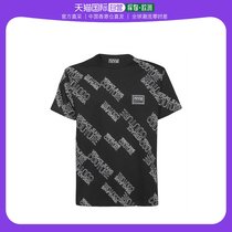 香港直邮VERSACE JEANS 男士黑色棉质半袖T恤 72GAH6R3-JS043-899