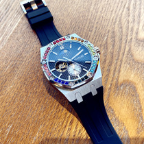 新款彩钻表圈皇家橡树手表男士镂空全自动机械表炫酷防水潮流腕表