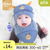 婴儿防护面罩帽子秋冬款防飞沫0一3月新生儿宝宝外出遮脸幼儿胎帽