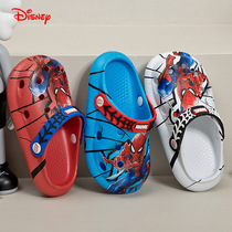 迪士尼蜘蛛侠男童拖鞋夏季儿童洞洞鞋户外男孩沙滩鞋卡通防滑凉鞋