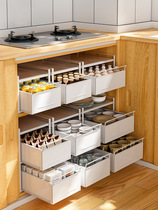 橱柜碗碟置物架下水槽家用抽拉式碗盘分隔收纳厨房抽屉餐具杯子架