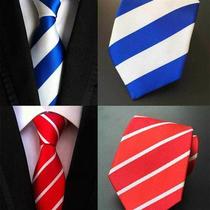 条纹领带男士西装商务领带斜纹红白蓝白紫色大红礼服领带8CM常规