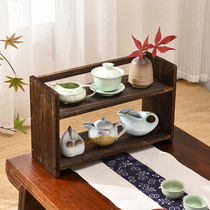 博古架实木中式桌面桌上置物架茶具茶杯展示架多宝阁茶壶架摆件小