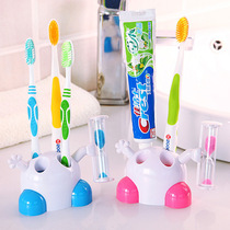 牙刷座儿童刷牙计时器定时约3分钟时间创意摆件卡通沙漏牙刷架