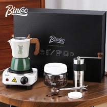 Bincoo双阀摩卡壶家用小型意式浓缩咖啡壶手磨咖啡机露营咖啡套装