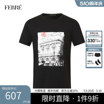Ferre费雷男装短袖圆领T恤2023夏季新款休闲时尚简约百搭短袖上衣