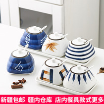 醋壶家用漂亮日式风厨房用品酱料储备瓶手绘陶瓷调味瓶油壶调料壶
