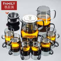 玻璃泡茶壶茶水分离茶杯加厚耐高温功夫茶具套装家用过滤煮茶壶器