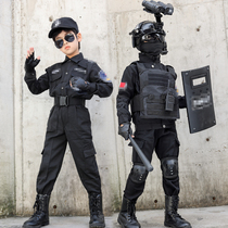 儿童警服春秋长袖特警服六一警察服警官演出服男童特种兵装备套装
