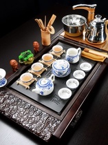 定制茶具套装家用整套紫砂功夫陶瓷简约清修现代喝实木茶盘道台全