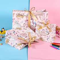 公主独角兽六一儿童节礼品袋卡通生日礼物袋蝴蝶结包装手提袋纸袋