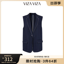【商场同款】VIZA VIZA 2023夏季新款一手长无袖西装马甲外套女士