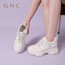 GNC厚底老爹鞋女2024春季新款龙年增高小白鞋牛皮休闲运动鞋女鞋