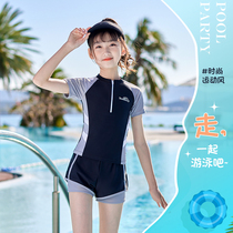 日本GP Madam儿童泳衣夏季分体泳装新款女童游泳衣温泉专业速干