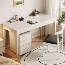 北欧实木书桌带抽屉边柜家用日式极简书房台式办公桌卧室电脑桌